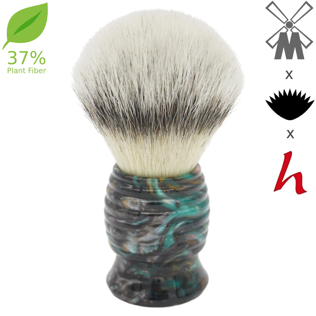 25mm Mühle STF XLarge 37% Plant Fiber x AP Shave Co. Dark Abalone Resi