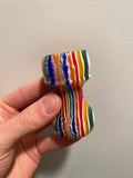 FACTORY SECOND Candy Stripe Handcrafted Shaving Brush Handle (fits 24mm, 26mm knots) | Handcrafted Brush Handle | AP Shave Co.
