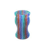 Blue Hue Stripe Handcrafted Shaving Brush Handle (fits 24mm, 26mm knots) | Handcrafted Brush Handle | AP Shave Co.