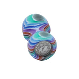 Blue Hue Striped Handcrafted Shaving Brush Handle (fits 24mm, 26mm knots) | Handcrafted Brush Handle | AP Shave Co.