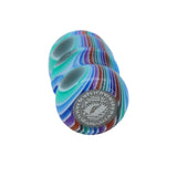 Blue Hue Stripe Handcrafted Shaving Brush Handle (fits 24mm, 26mm knots) | Handcrafted Brush Handle | AP Shave Co.