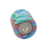 Blue Hue Stripe Handcrafted Shaving Brush Handle (fits 24mm, 26mm knots) | Handcrafted Brush Handle | AP Shave Co.