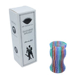 Blue Hue Stripe Handcrafted Shaving Brush Handle (fits 24mm, 26mm knots) | Handcrafted Brush Handle | AP Shave Co.