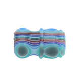 Blue Hue Striped Handcrafted Shaving Brush Handle (fits 24mm, 26mm knots) | Handcrafted Brush Handle | AP Shave Co.