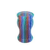 Blue Hue Stripe Handcrafted Shaving Brush Handle (fits 24mm, 26mm knots) | Handcrafted Brush Handle | AP Shave Co.