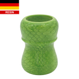 Green Snakeskin Handcrafted Shaving Brush Handle (fits 24mm, 26mm knots) | Handcrafted Brush Handle | AP Shave Co.