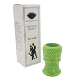 Green Snakeskin Handcrafted Shaving Brush Handle (fits 24mm, 26mm knots) | Handcrafted Brush Handle | AP Shave Co.