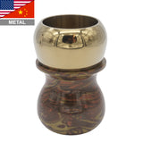 Tri-Bronze Handcrafted Shaving Brush Handle (fits 28mm, 30mm knots) | Handcrafted Brush Handle | AP Shave Co.