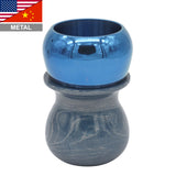 Blue Bronze & Aluminum Handcrafted Shaving Brush Handle (fits 28mm, 30mm knots)