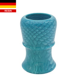 Blue Snakeskin Handcrafted Shaving Brush Handle (fits 24mm, 26mm knots) | Handcrafted Brush Handle | AP Shave Co.