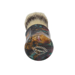 24mm Semogue Striped Boar Premium x AP Shave Co. Dark Abalone Resin Handle #173, Manufactured by Shavemac