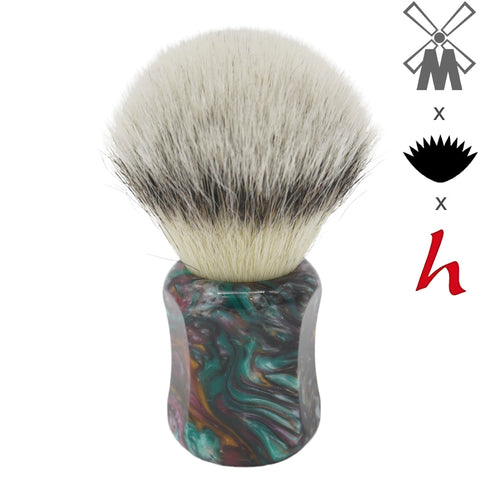 25mm Mühle STF XLarge x AP Shave Co. Dark Abalone Resin Handle #173, Manufactured by Shavemac (Wholesale)