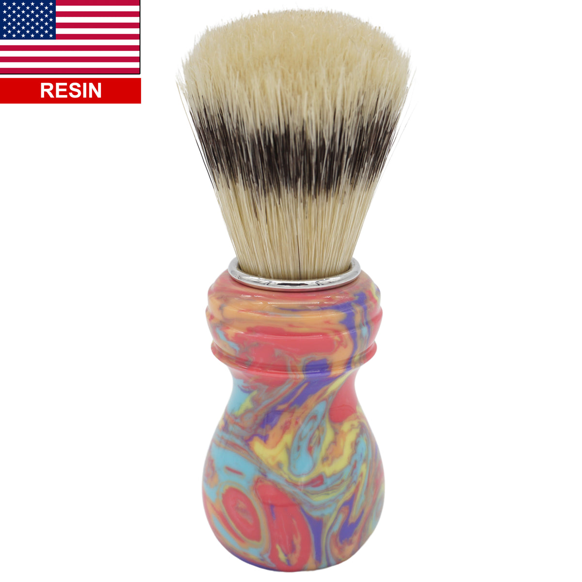 24mm Semogue Striped Boar Premium x AP Shave Co. Pastel Tie Dye Handcr