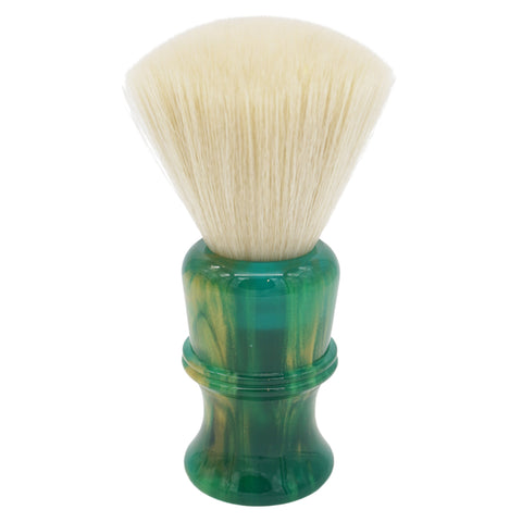 AP Shave Co. 24mm Cashmere Fan Synthetic Shaving Brush - Golden Emerald Green