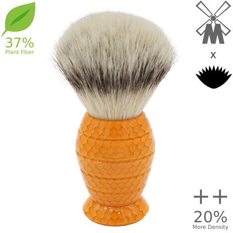 25mm Mühle STF XLarge Dense++ 37% Plant Fiber x AP Shave Co. "Honey Hive" Butterscotch Handle