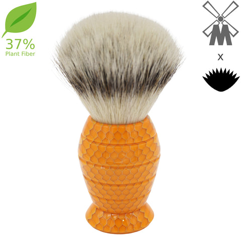 25mm Mühle STF XLarge 37% Plant Fiber x AP Shave Co. "Honey Hive" Butterscotch Handle