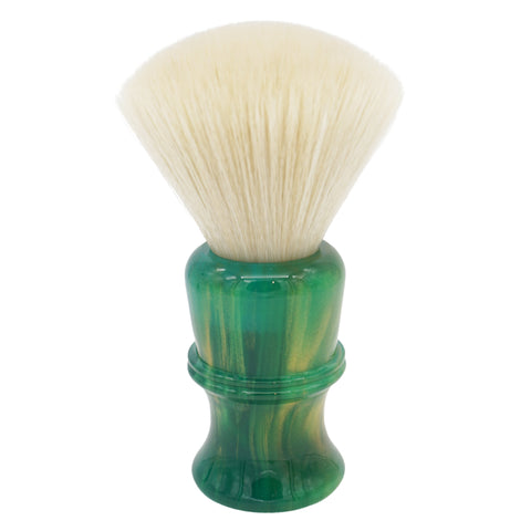 AP Shave Co. 26mm Cashmere Fan Synthetic Shaving Brush - Golden Emerald Green