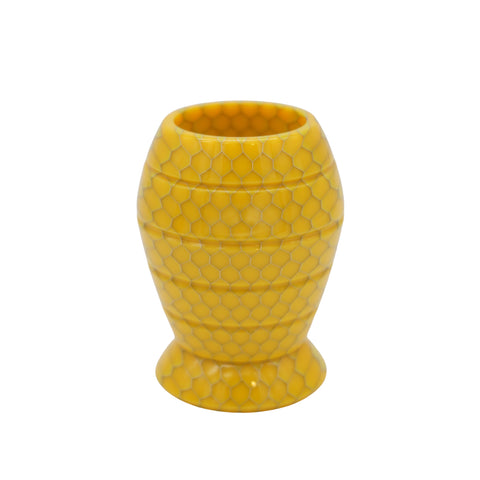 "Honey Hive" Shaving Brush Handle - Yellow (fits 24mm, 25mm, 26mm knots)