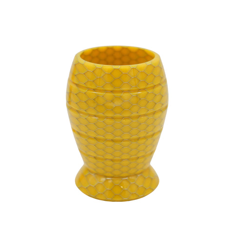 "Honey Hive XL" Shaving Brush Handle - Yellow (fits 28mm, 30mm knots)