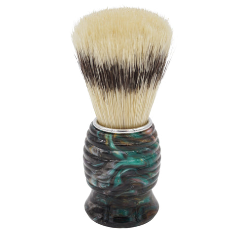24mm Semogue Striped Boar Premium x AP Shave Co. Dark Abalone Resin Handle #84, Manufactured by Shavemac