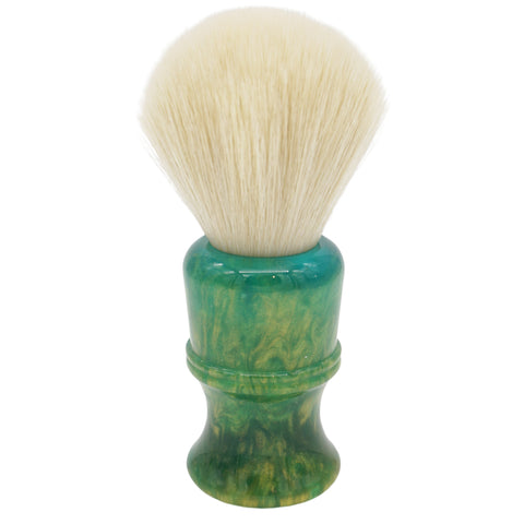 AP Shave Co. 26mm Cashmere Bulb Synthetic Shaving Brush - Golden Emerald Green