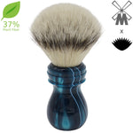 25mm Mühle STF XLarge 37% Plant Fiber x AP Shave Co. Oceans Waves Handcrafted Handle