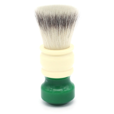 24mm FlatTop Synthetic w/ Ivory+Green Signature Series Handle | Shaving Brush | AP Shave Co.