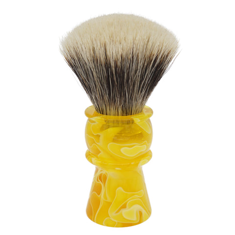 AP Shave Co. 24mm APLuxury Fan Mixed Boar/Badger Shaving Brush - Yellow