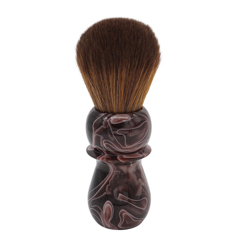 AP Shave Co. 24mm Faux Horse Bulb Synthetic Shaving Brush - Brown