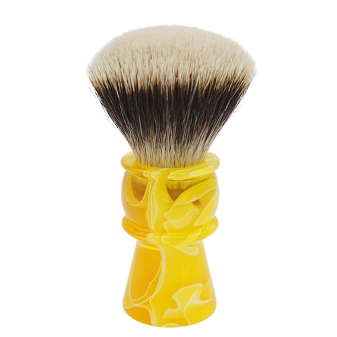 AP Shave Co. 26mm Gelousy SHD Fan Two Band Badger Shaving Brush - Yellow