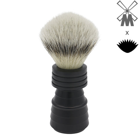 23mm Mühle STF Large x AP Shave Co. Alumihandle - Black Matte- Rocket | Shaving Brush | AP Shave Co.