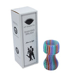 Blue Hue Striped Handcrafted Shaving Brush Handle (fits 24mm, 26mm knots) | Handcrafted Brush Handle | AP Shave Co.