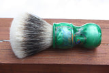 24MM APLuxury Fan w/Elegant Emerald Handle | Shaving Brush | APShaveCo