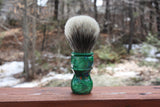 24MM APLuxury Bulb w/Elegant Emerald Handle | Shaving Brush | APShaveCo