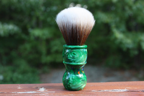 22MM SynBad w/ Elegant Emerald Handle | Shaving Brush | AP Shave Co.